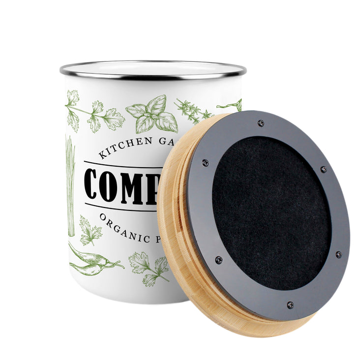 Purely Home Green Herbs Toller Compost Caddy
