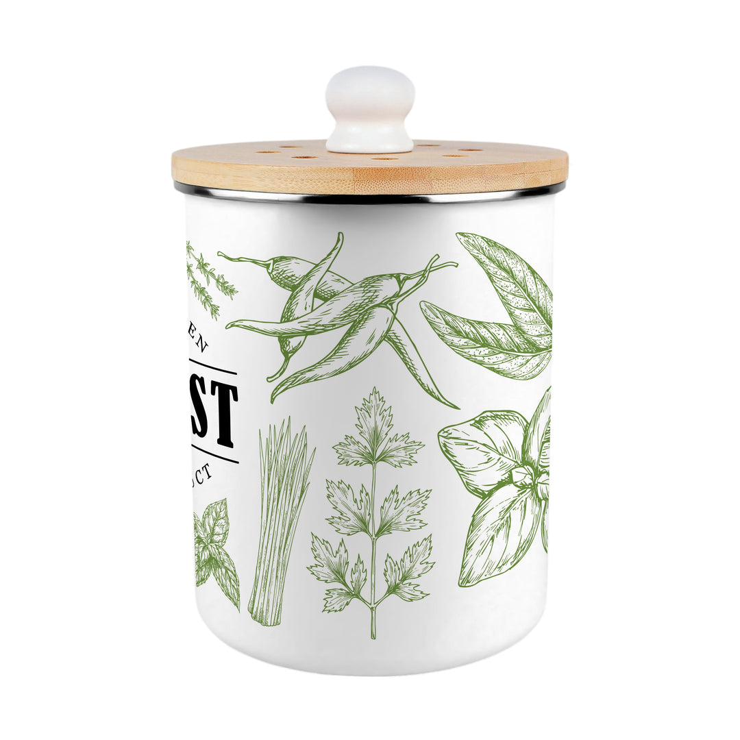 Purely Home Green Herbs Toller Compost Caddy