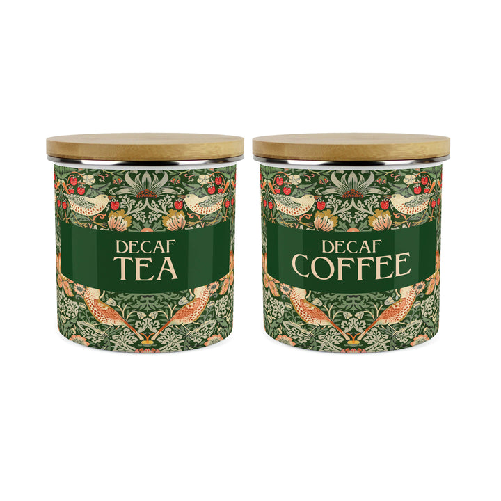 Purely Home Strawberry Thief Enamel Kitchen Canister Sets - Green