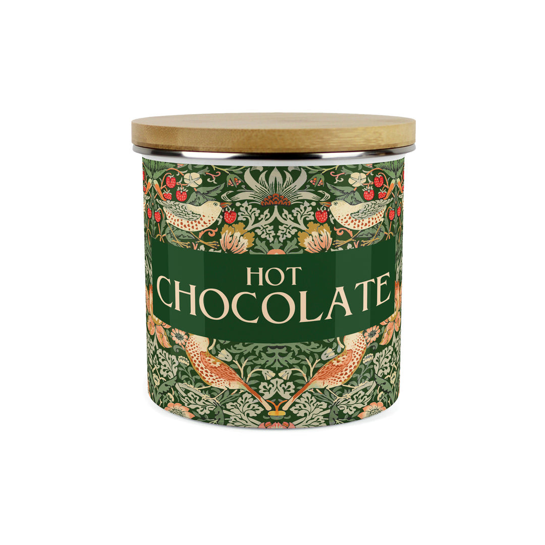 Purely Home Strawberry Thief Enamel Kitchen Canisters - Green
