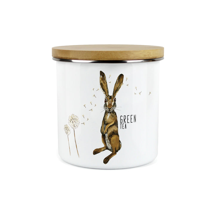Purely Home Hare & Dandelions Enamel Kitchen Canisters