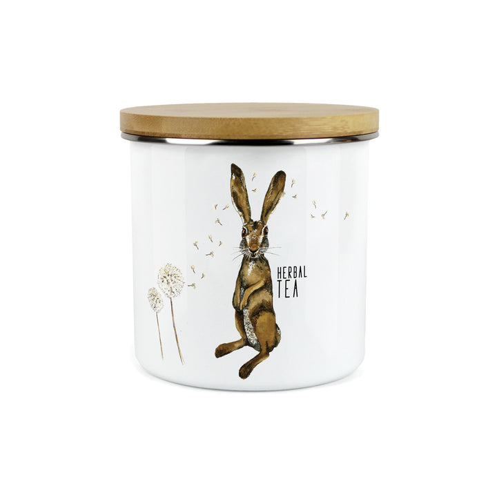 Purely Home Hare & Dandelions Enamel Kitchen Canisters