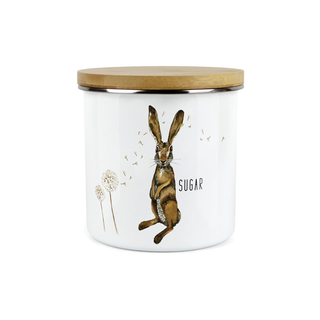 Purely Home Hare & Dandelions Enamel Kitchen Canisters