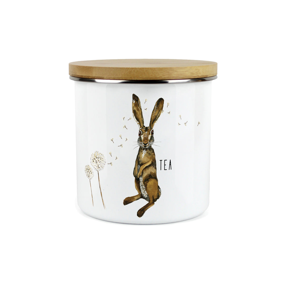 Purely Home Hare & Dandelions Enamel Kitchen Canisters