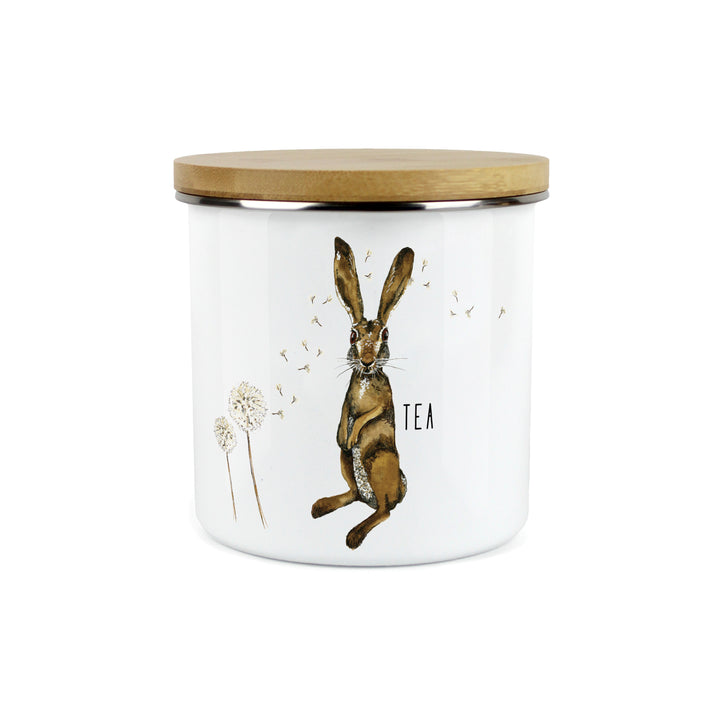 Purely Home Hare & Dandelions Enamel Kitchen Canisters