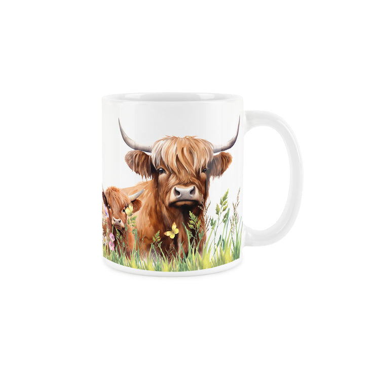 Purely Home Highland Cow & Calf Ceramic Mug
