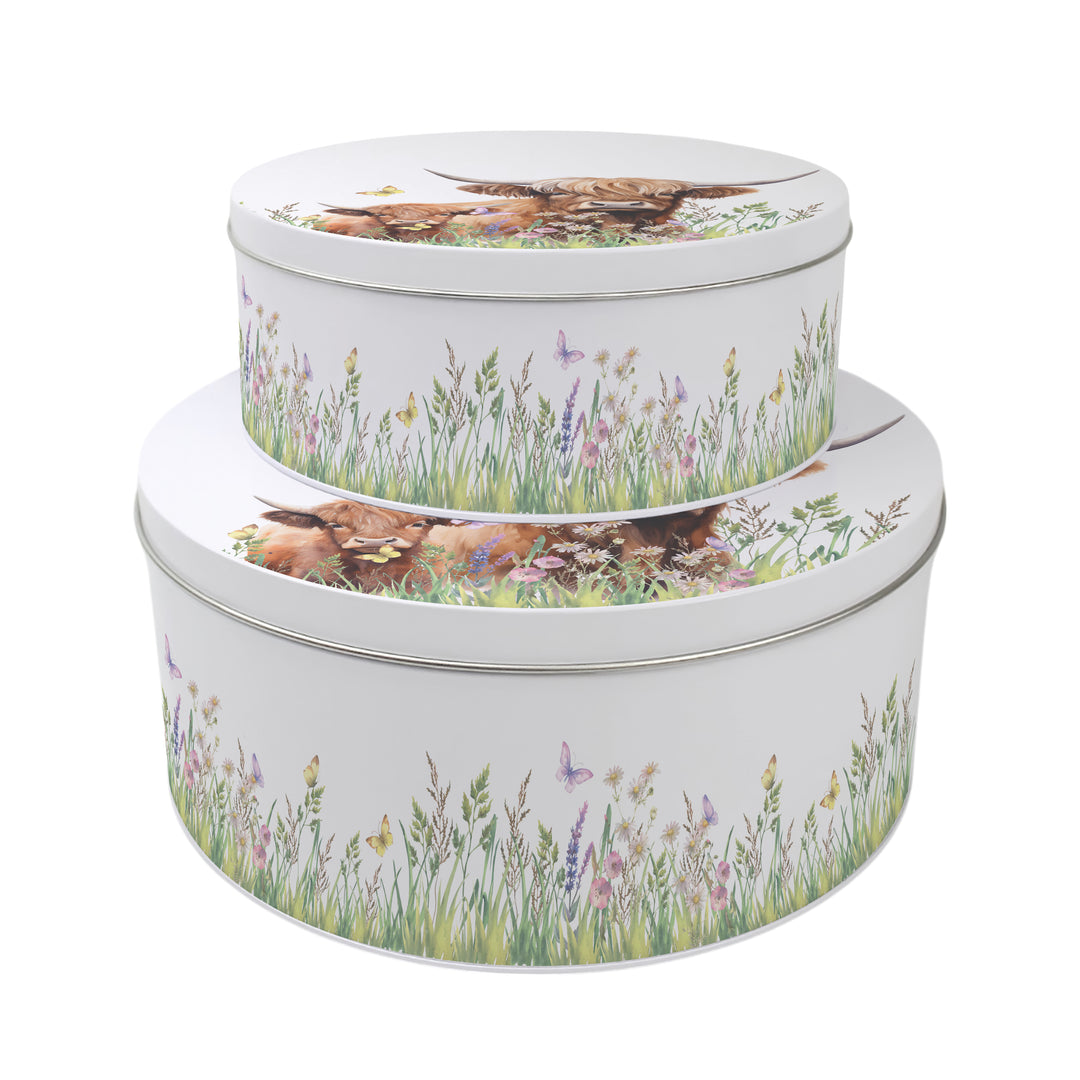 Purely Home Highland Cow & Calf Round Cake Tins