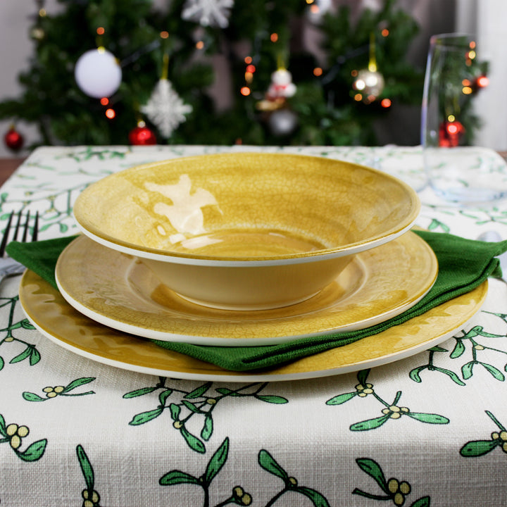 Crackle Gold Melamine Dinnerware Set