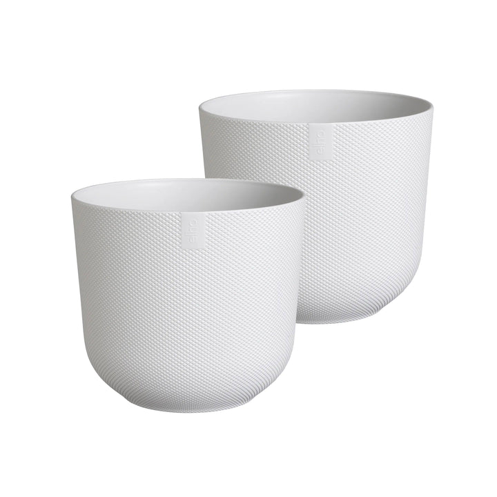 Elho White Jazz Round Recycled Plastic Plant Pot - 14cm
