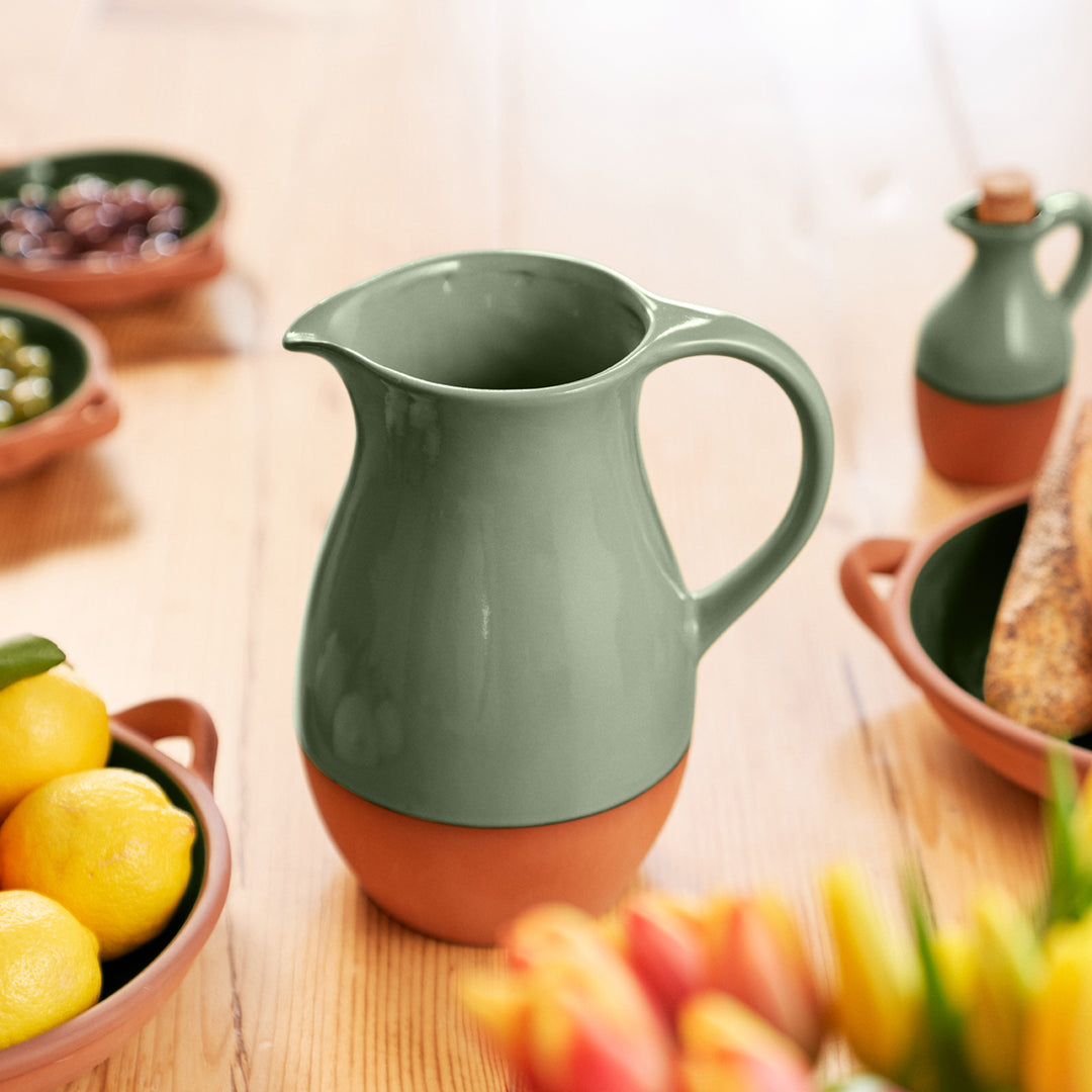 Dexam Sintra Terracotta Jug - Olive Green