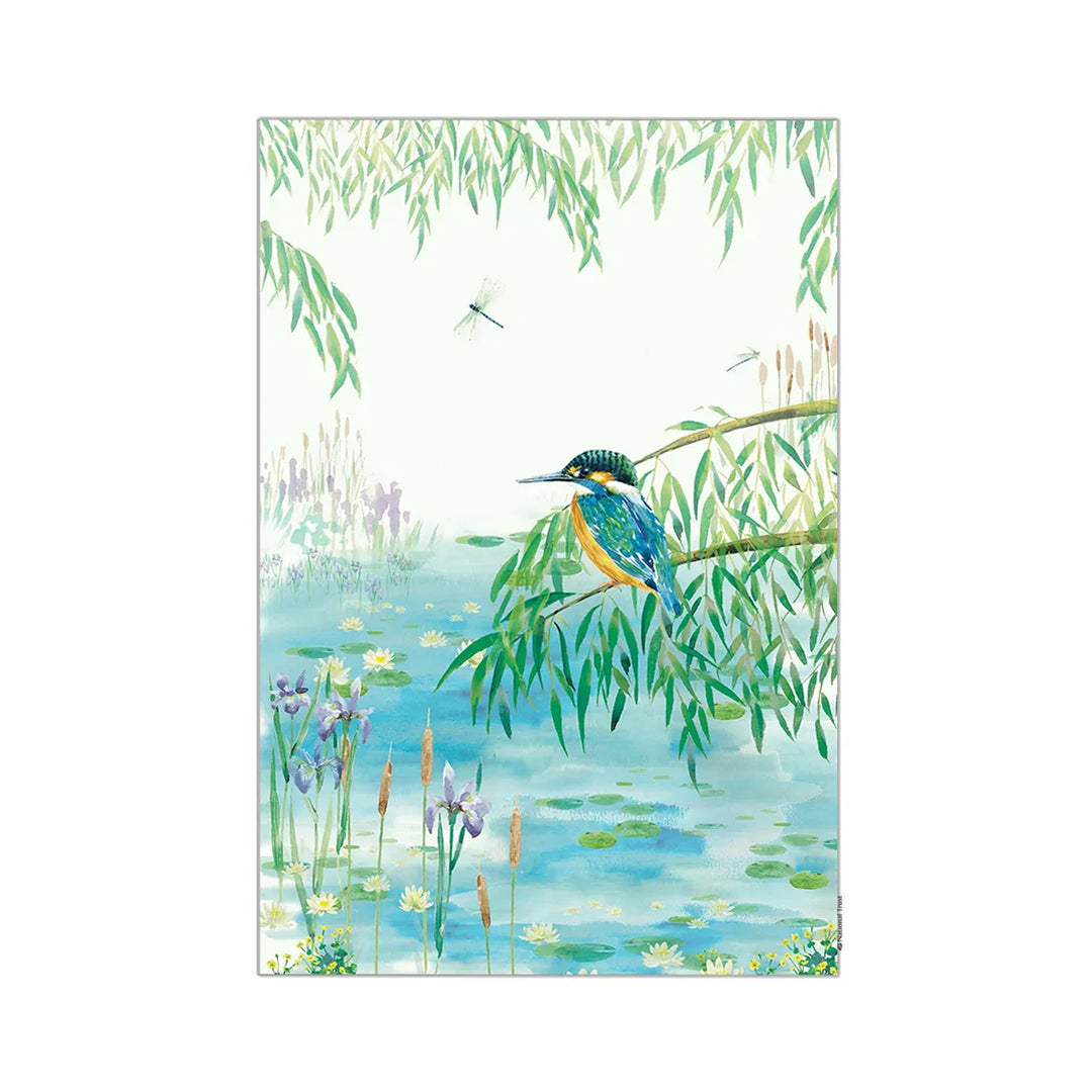 Eddingtons x National Trust Organic Cotton Tea Towel - Kingfisher