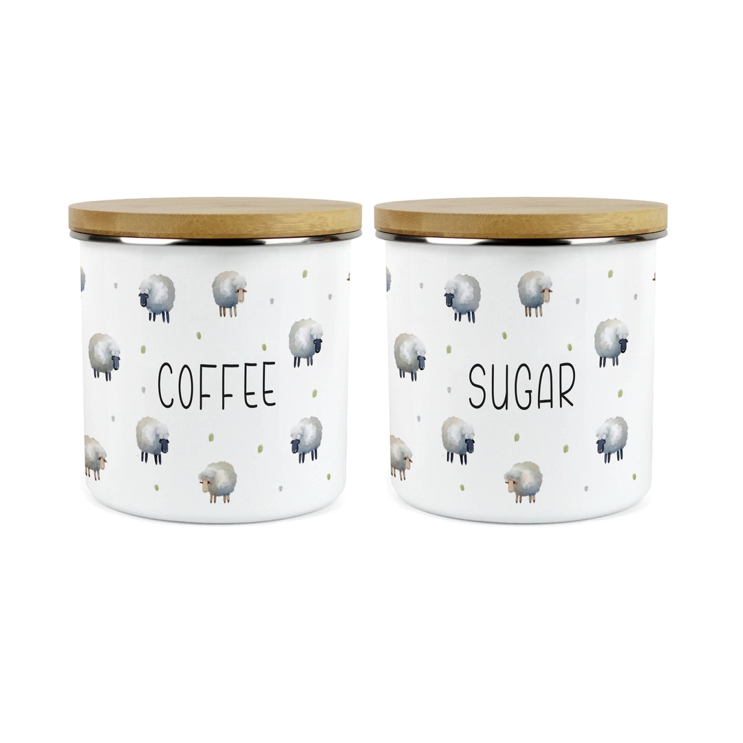 Purely Home Spring Sheep Enamel Kitchen Canister Sets