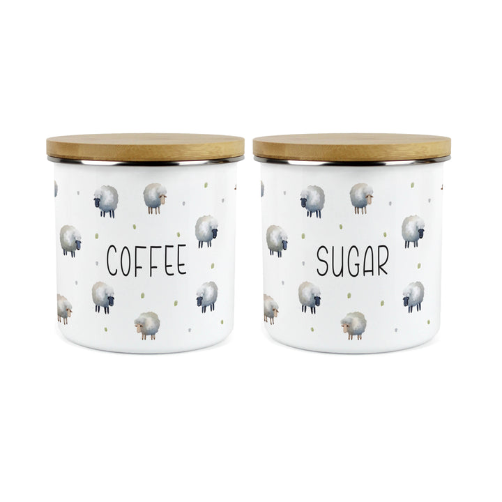 Purely Home Spring Sheep Enamel Kitchen Canister Sets
