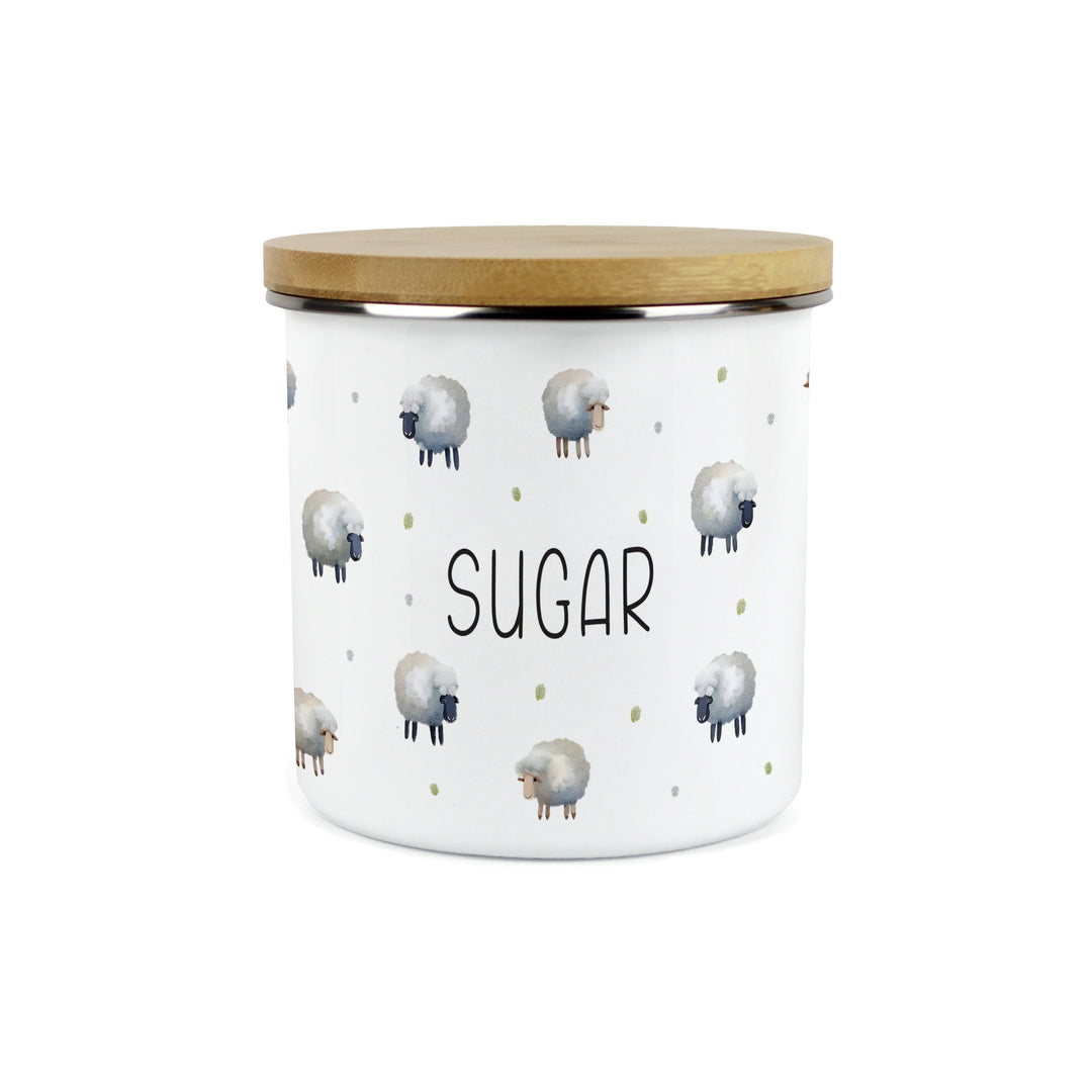 Purely Home Spring Sheep Enamel Kitchen Canisters