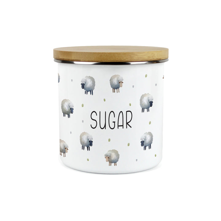 Purely Home Spring Sheep Enamel Kitchen Canisters