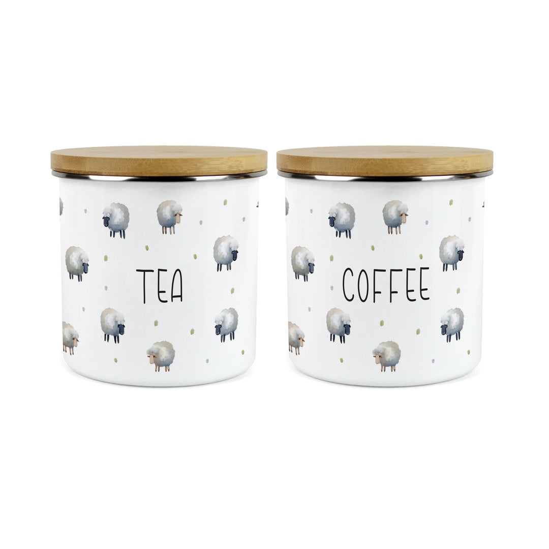 Purely Home Spring Sheep Enamel Kitchen Canister Sets