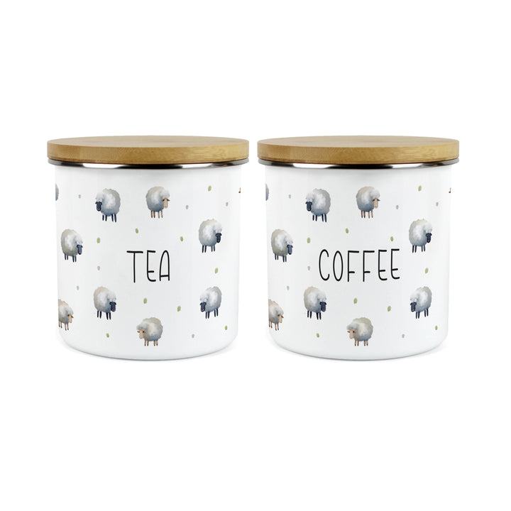 Purely Home Spring Sheep Enamel Kitchen Canister Sets