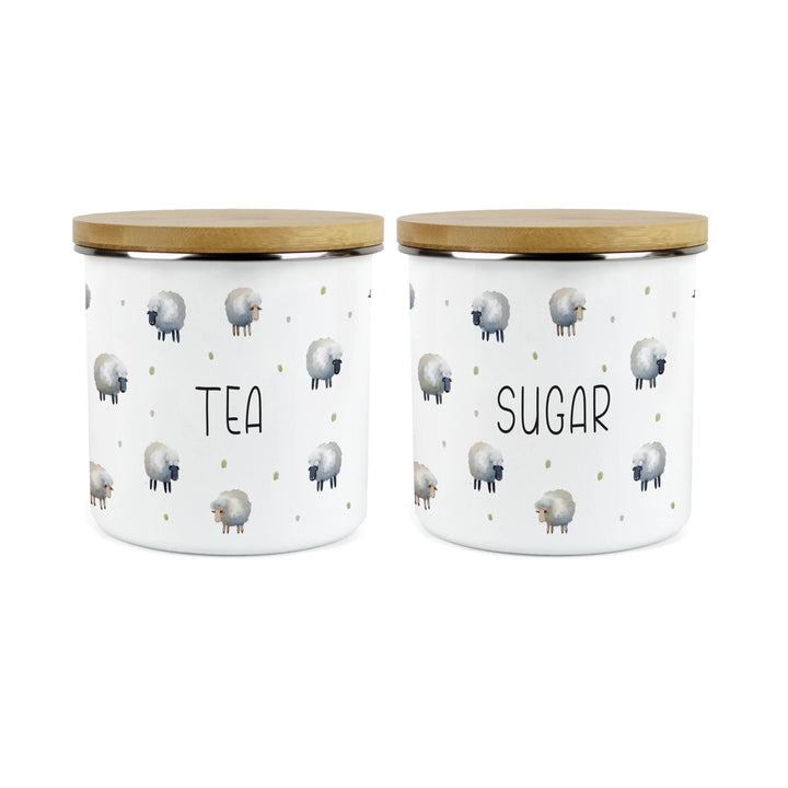 Purely Home Spring Sheep Enamel Kitchen Canister Sets