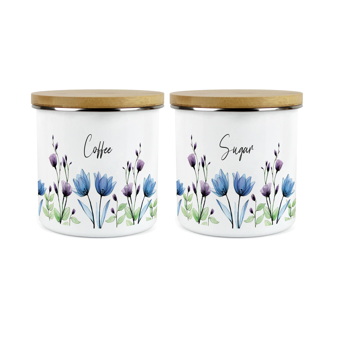 Purely Home Blooming Lovely Enamel Kitchen Canister Sets