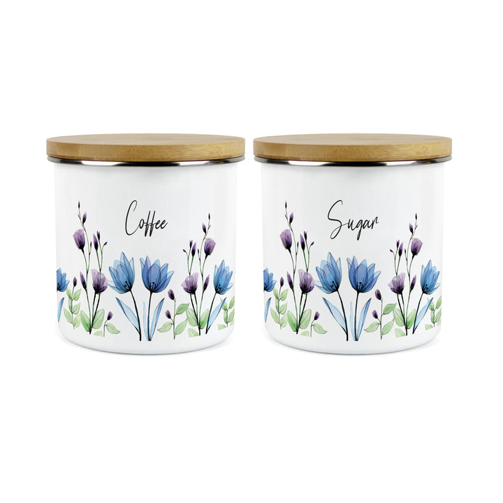 Purely Home Blooming Lovely Enamel Kitchen Canister Sets