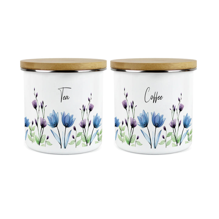 Purely Home Blooming Lovely Enamel Kitchen Canister Sets