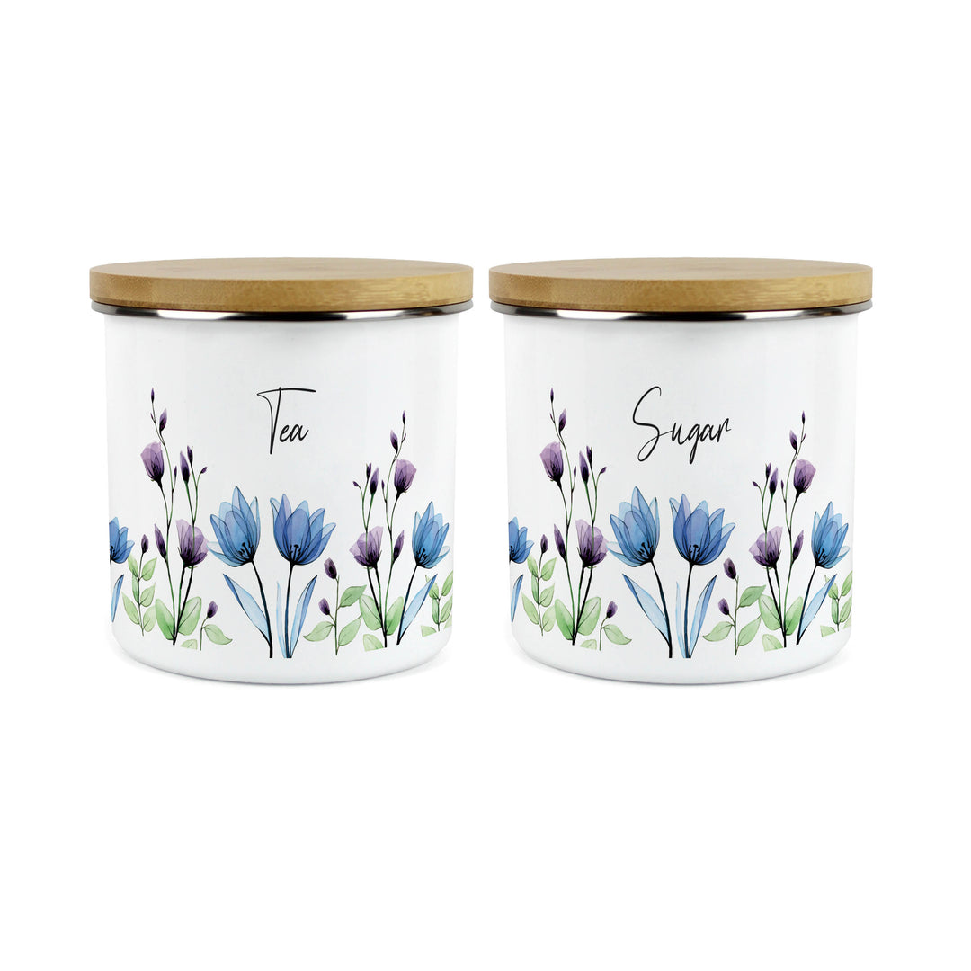 Purely Home Blooming Lovely Enamel Kitchen Canister Sets
