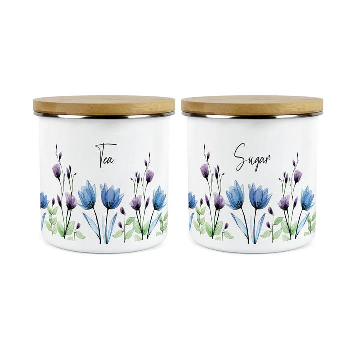 Purely Home Blooming Lovely Enamel Kitchen Canister Sets