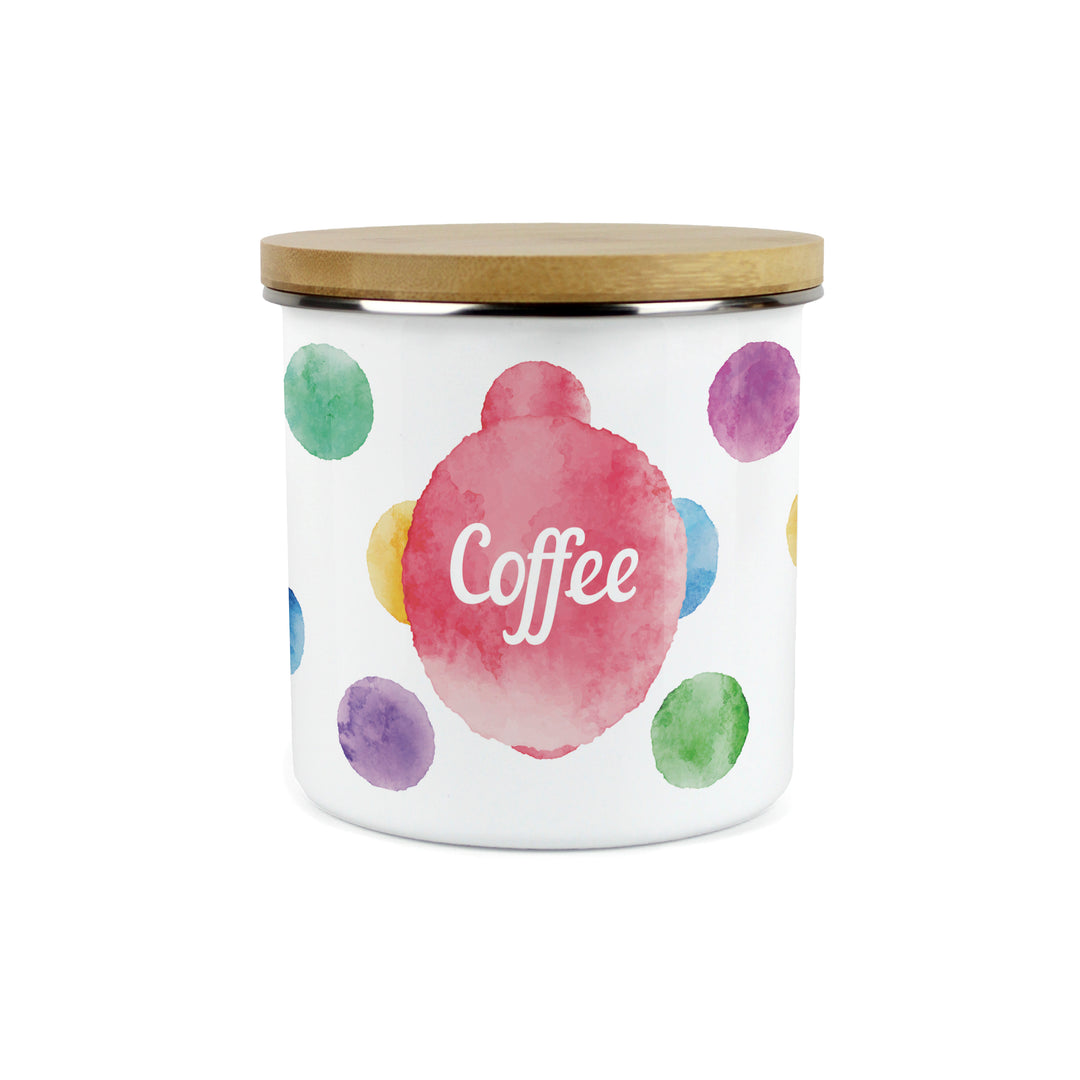 Purely Home Multicoloured Polka Dots Enamel Kitchen Canisters