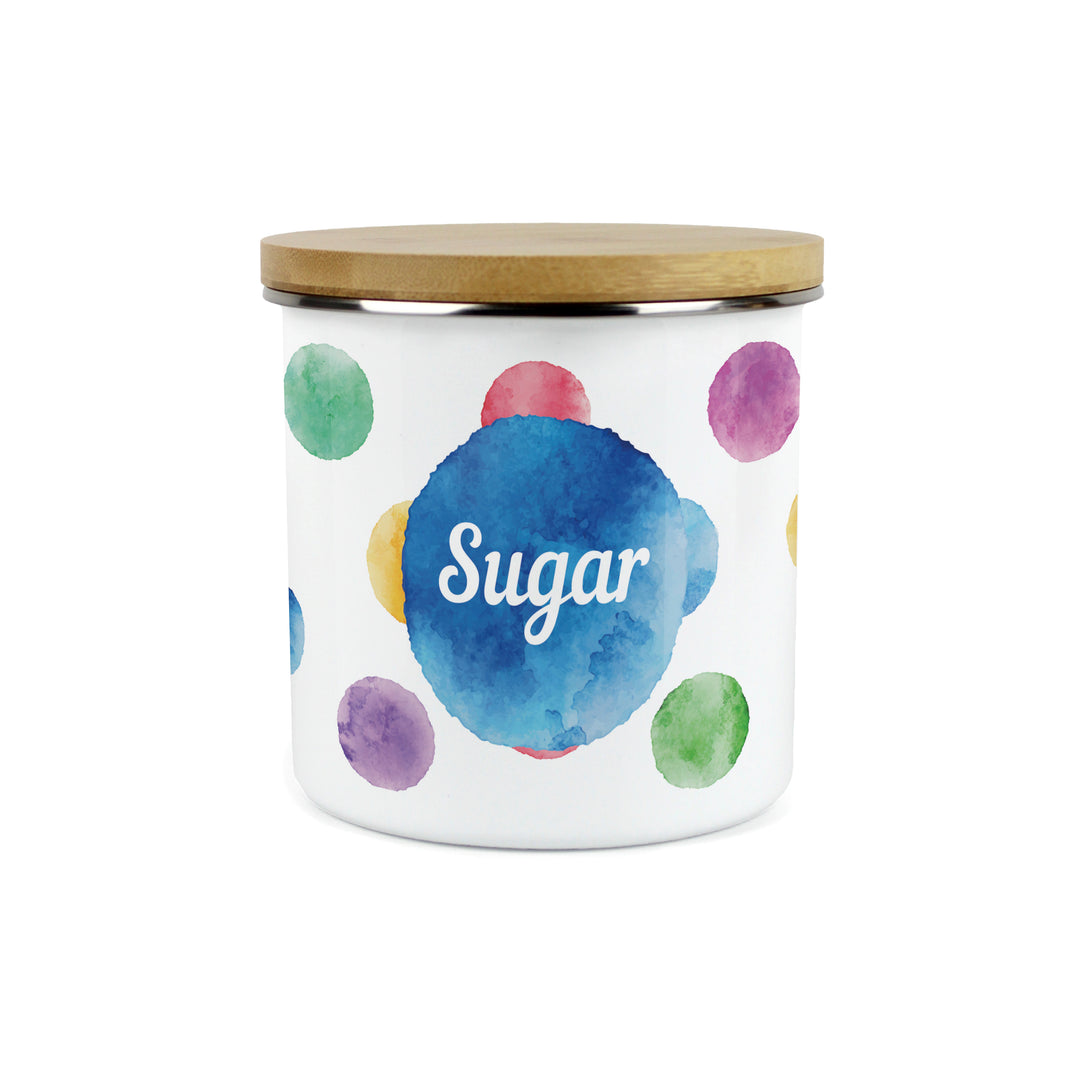 Purely Home Multicoloured Polka Dots Enamel Kitchen Canisters