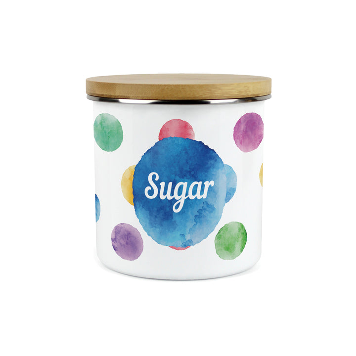 Purely Home Multicoloured Polka Dots Enamel Kitchen Canisters
