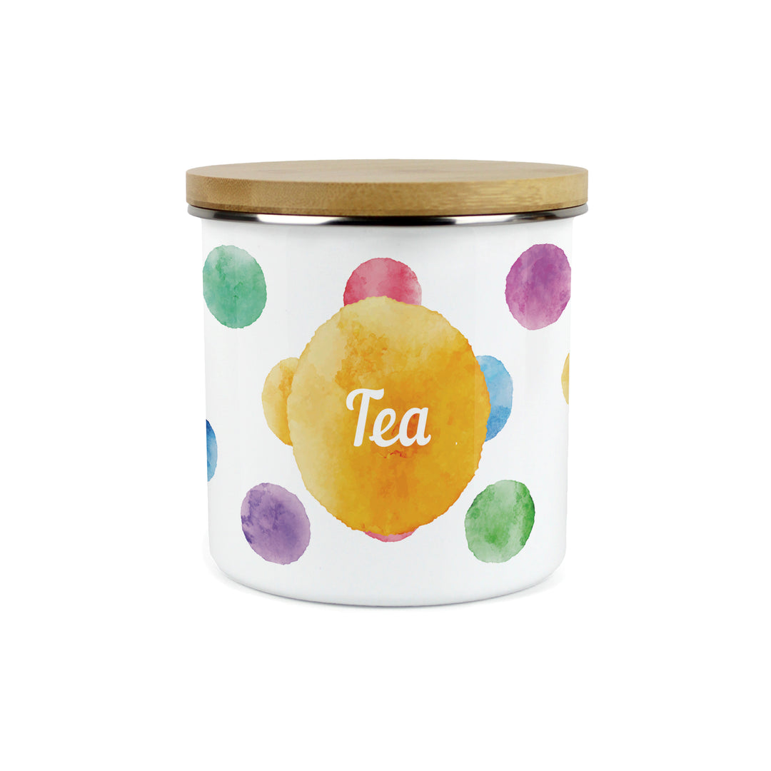 Purely Home Multicoloured Polka Dots Enamel Kitchen Canisters