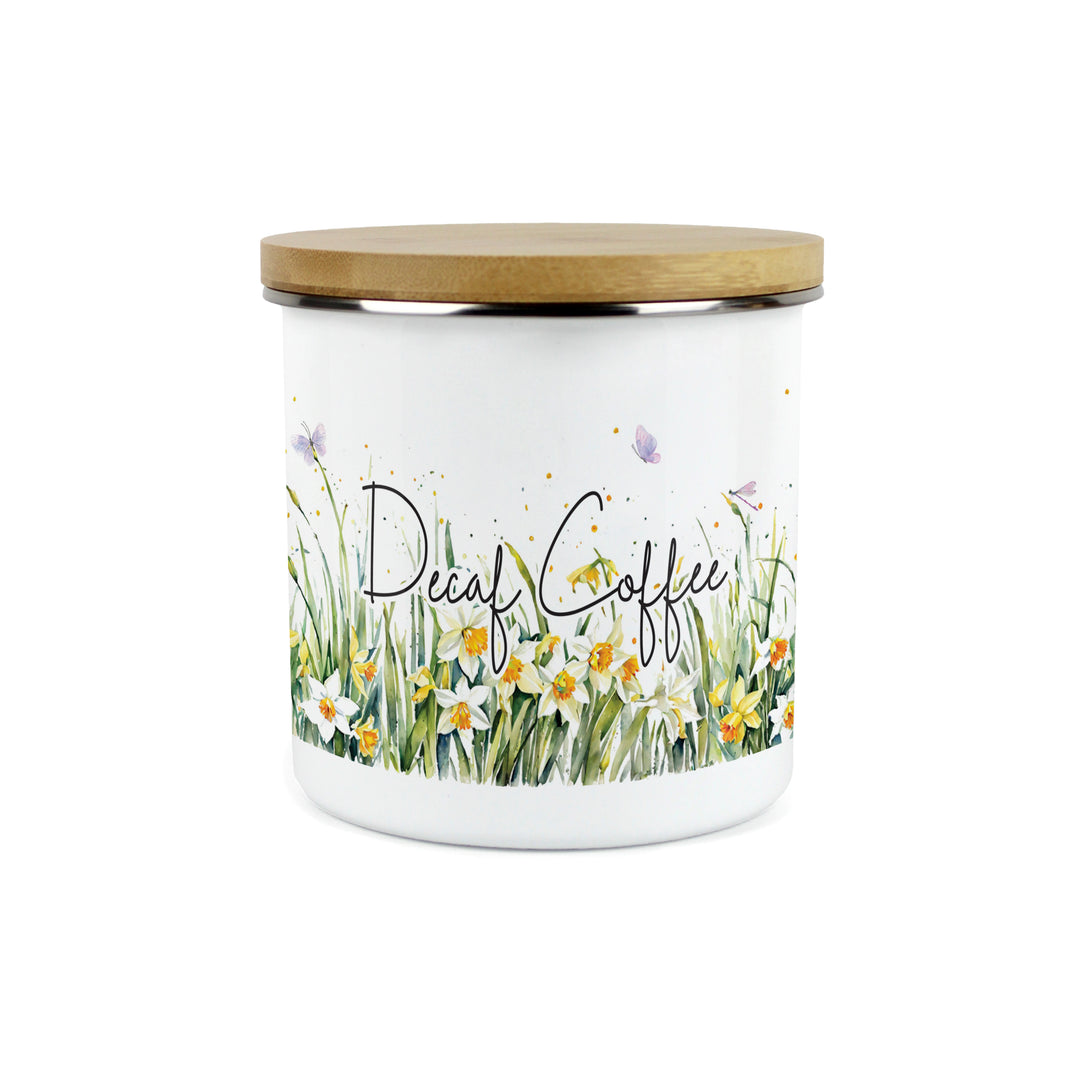 Purely Home Spring Daffodils Enamel Kitchen Canisters
