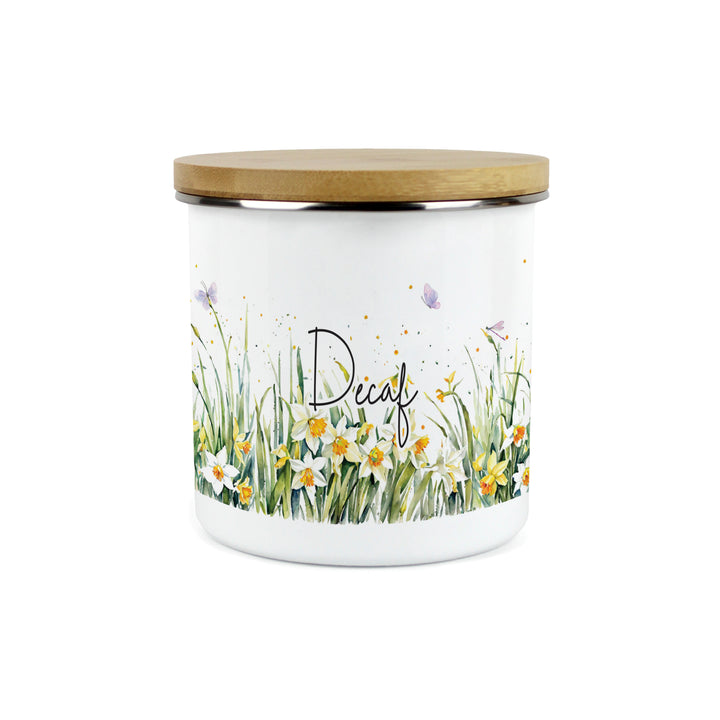 Purely Home Spring Daffodils Enamel Kitchen Canisters