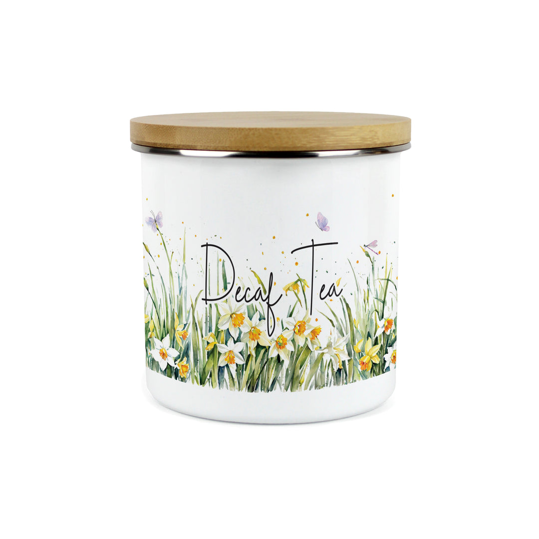 Purely Home Spring Daffodils Enamel Kitchen Canisters