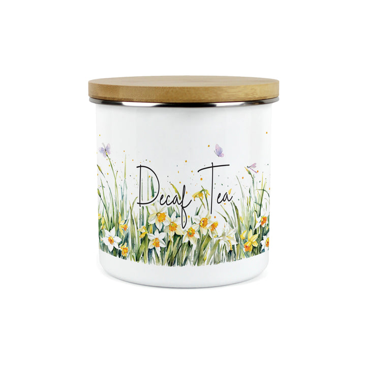 Purely Home Spring Daffodils Enamel Kitchen Canisters