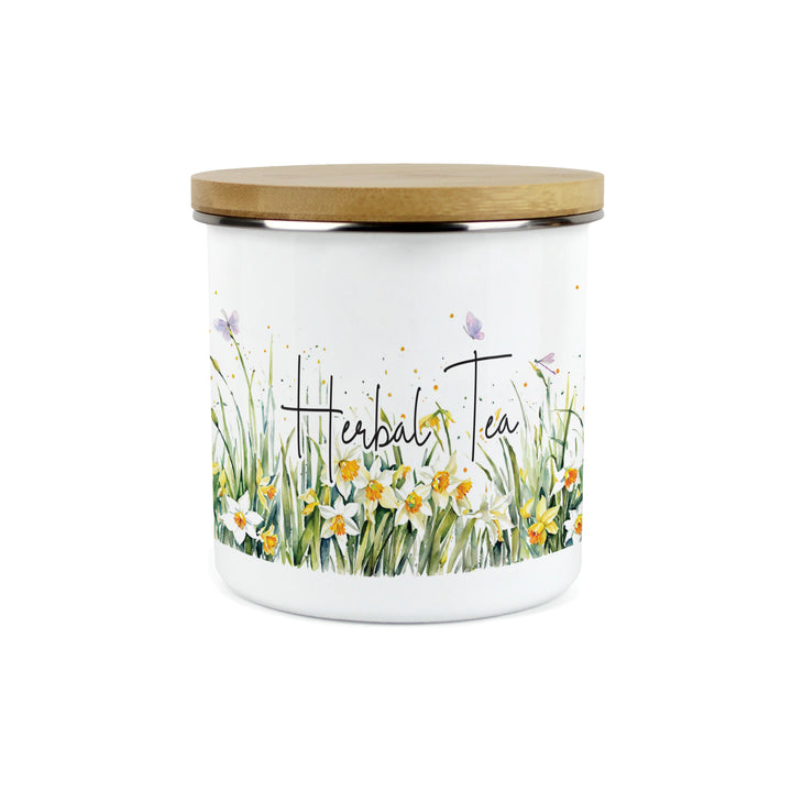Purely Home Spring Daffodils Enamel Kitchen Canisters