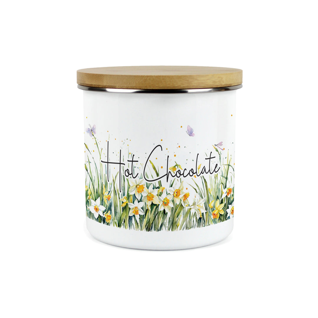 Purely Home Spring Daffodils Enamel Kitchen Canisters