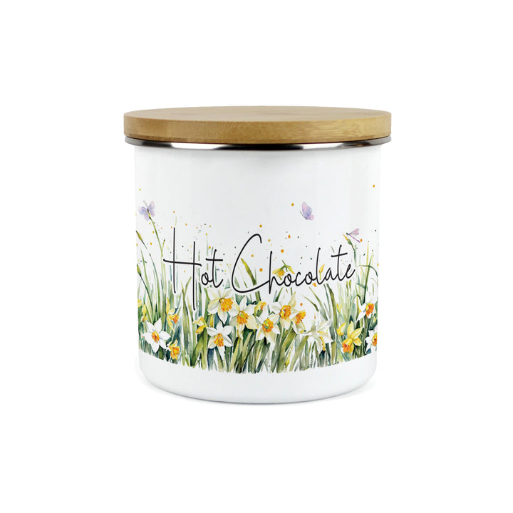 Purely Home Spring Daffodils Enamel Kitchen Canisters