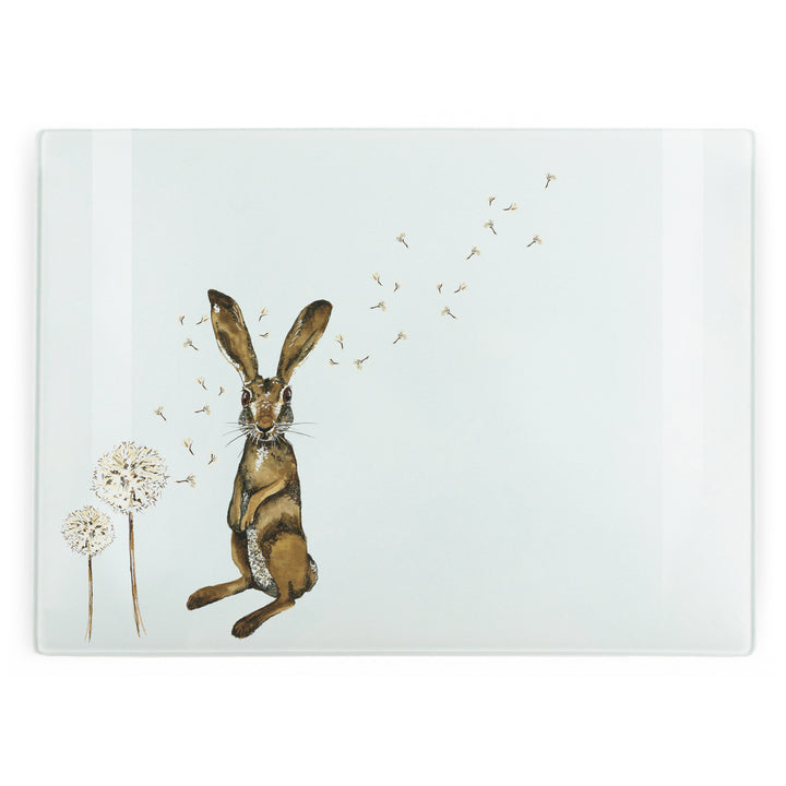 Purely Home Hare & Dandelions Glass Worktop Protector