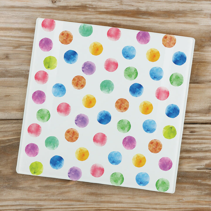 Purely Home Multicoloured Polka Dots Glass Worktop Protector
