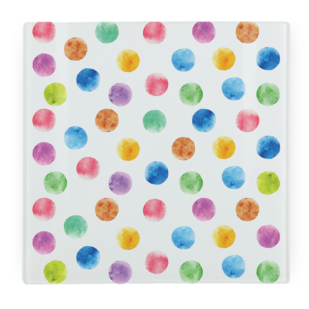 Purely Home Multicoloured Polka Dots Glass Worktop Protector
