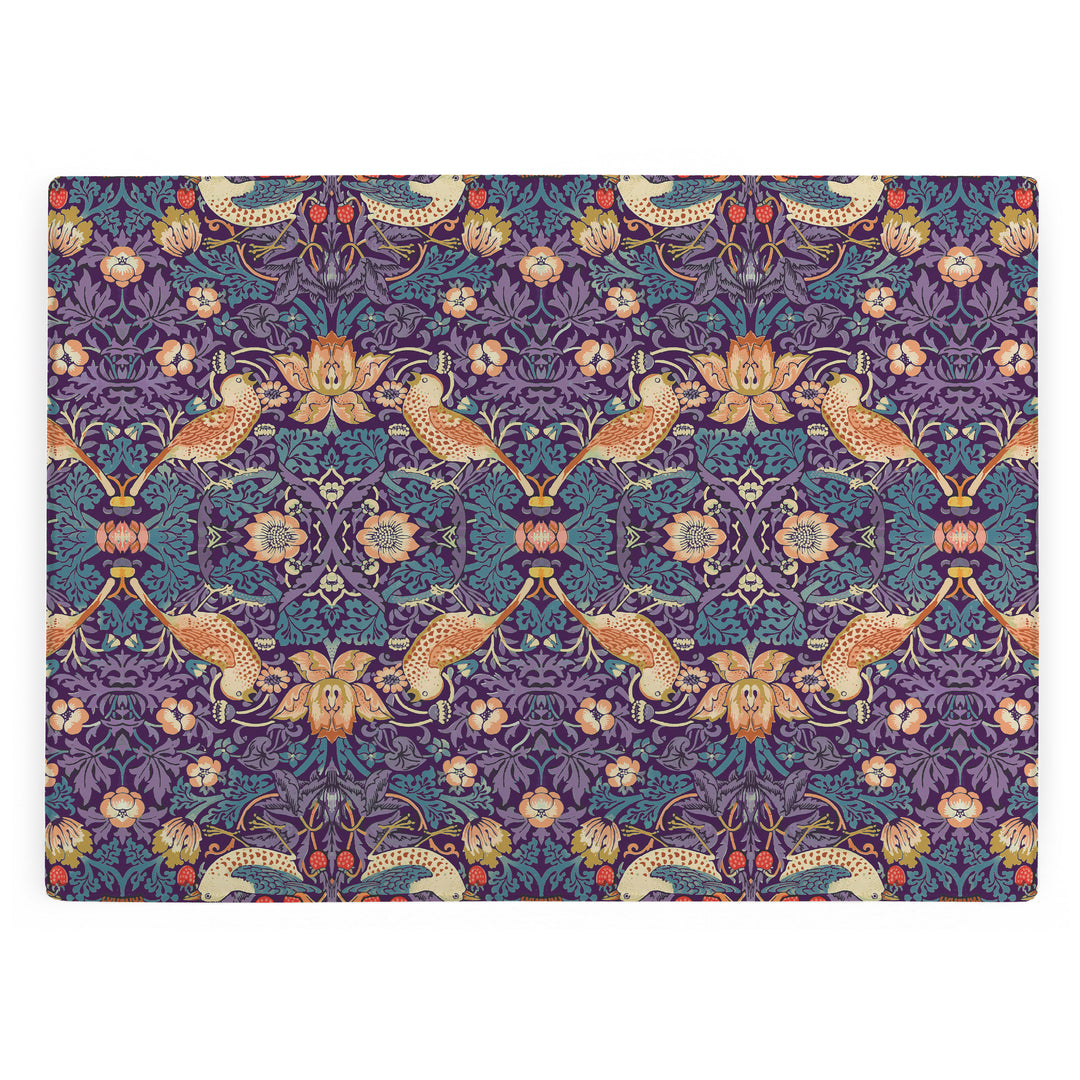 Purely Home Strawberry Thief Glass Worktop Protector - Purple