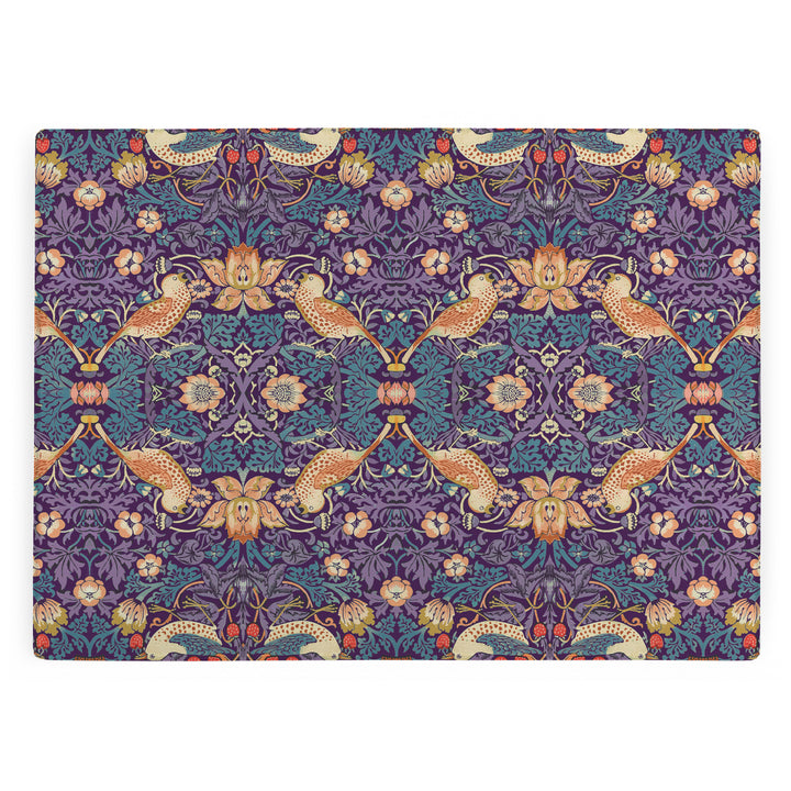 Purely Home Strawberry Thief Glass Worktop Protector - Purple