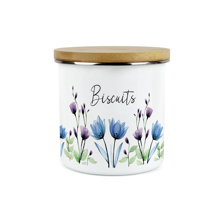 Purely Home Blooming Lovely Enamel Biscuit Canister