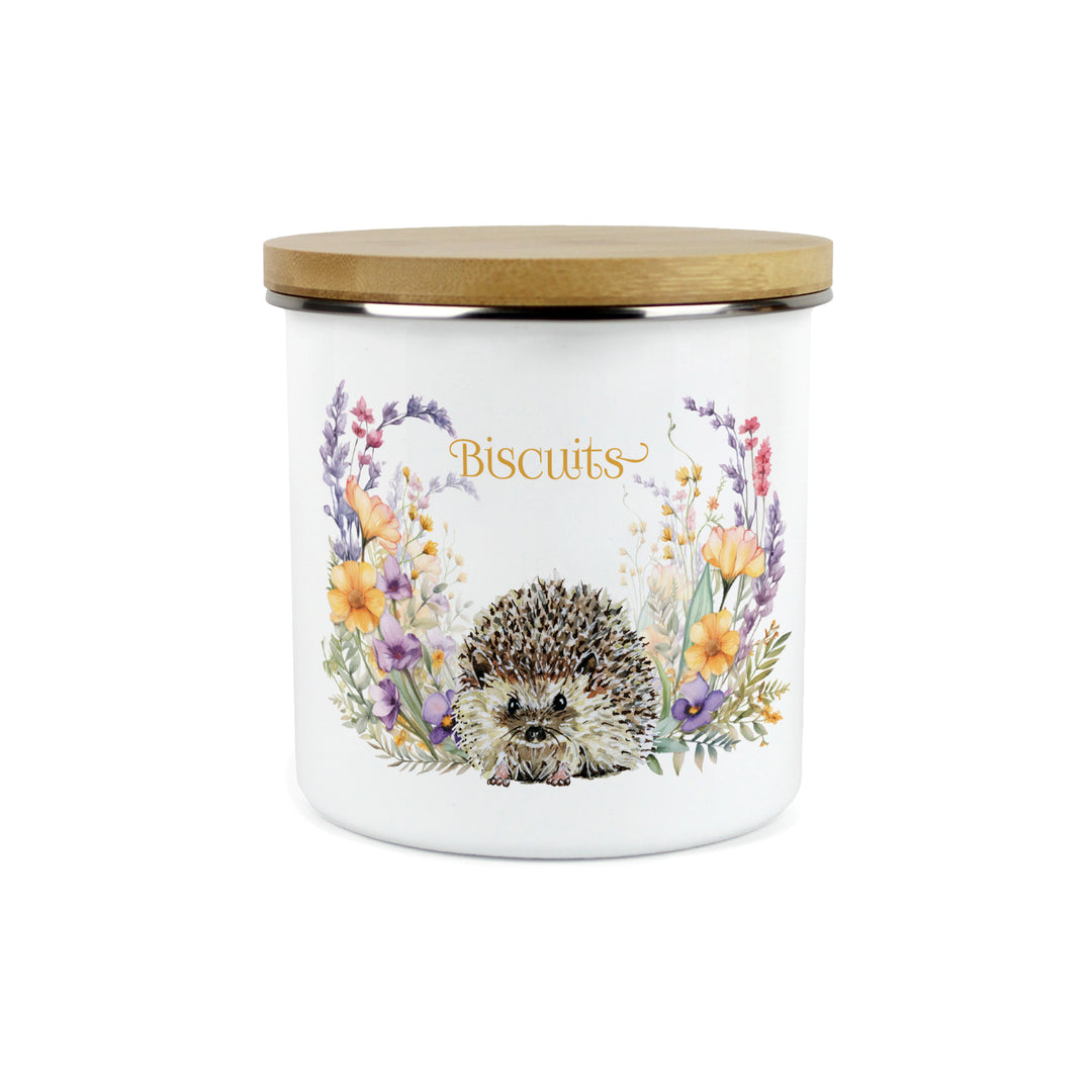Purely Home Harriet Hedgehog Enamel Biscuit Canister