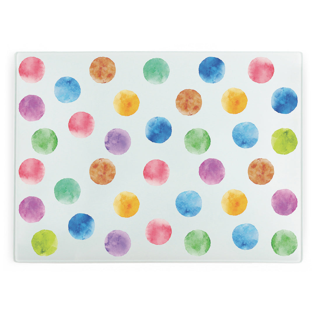 Purely Home Multicoloured Polka Dots Glass Worktop Protector
