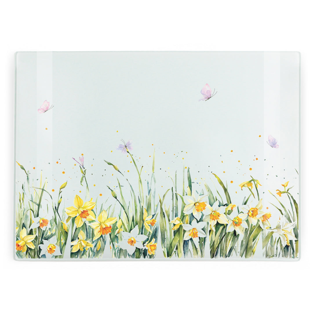 Purely Home Spring Daffodils Glass Worktop Protector