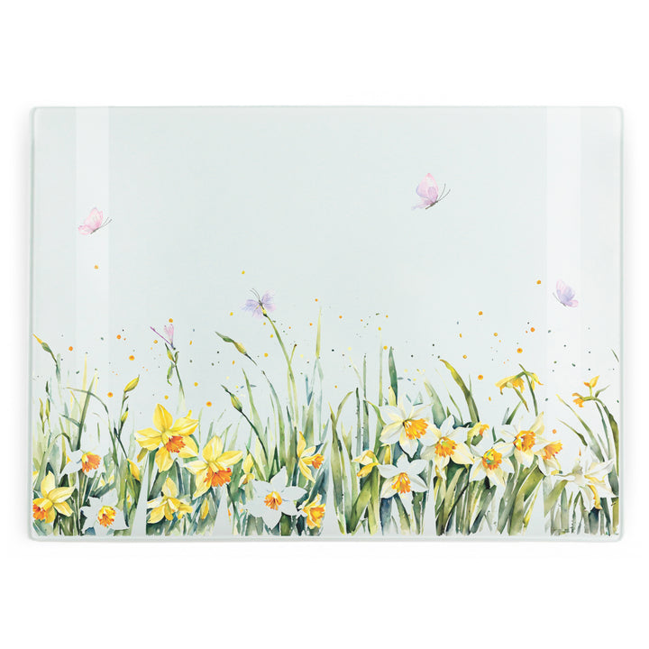 Purely Home Spring Daffodils Glass Worktop Protector