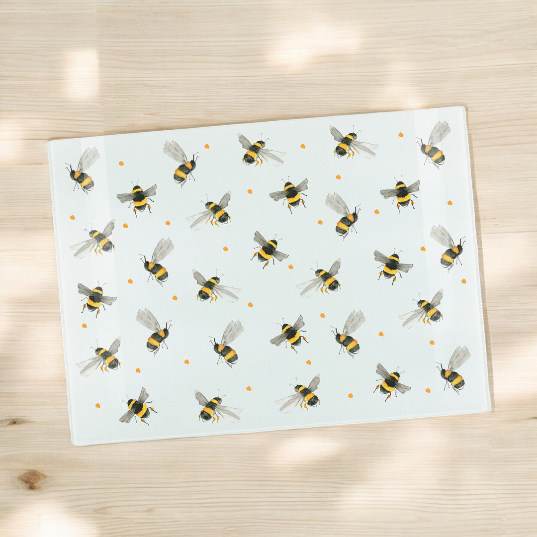 Purely Home Scattered Bees Glass Worktop Protector