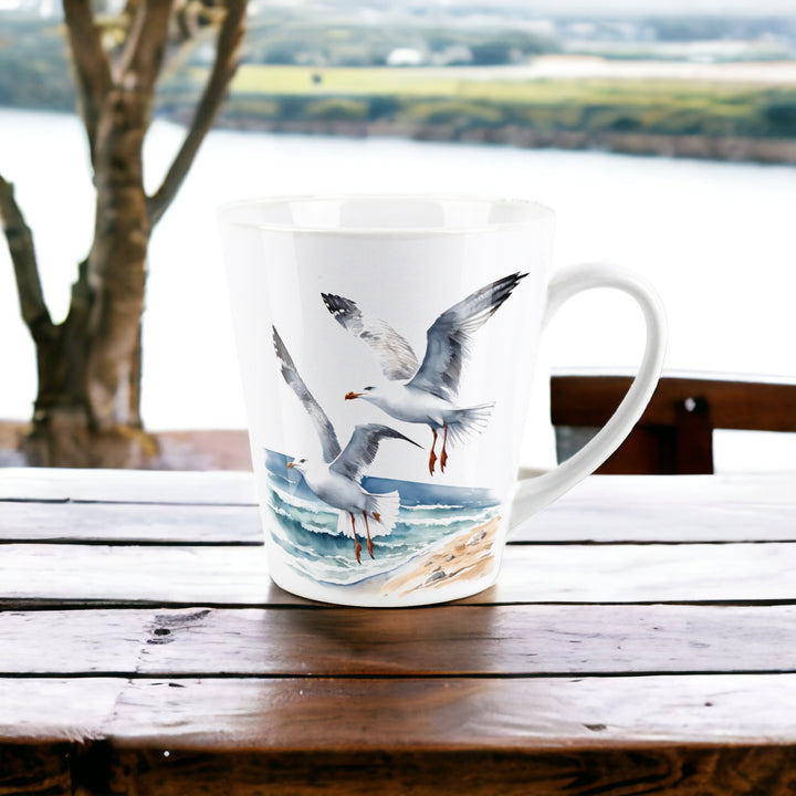 Purely Home Seagulls Ceramic Latte Mug